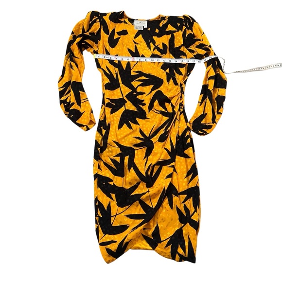 Flora Kung Abstract Silk Special Edition 80’s Vintage Wrap Dress Sz 6 - Picture 9 of 11